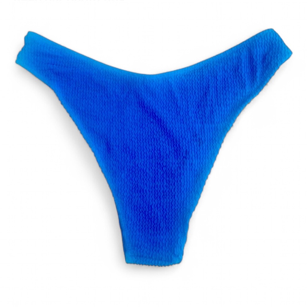 NWOT ZAFUL BLUE HIGH WAISTED BIKINI BOTTOM SIZE 8 BEACH POOL SWIM RESORT